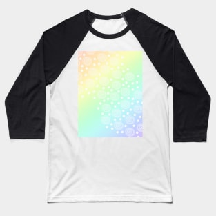 Pastel Rainbow Gradient with Circles and Dots Baseball T-Shirt